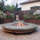 ERCOLE Rainforest Green Marble Outdoor Fire Pit 250cm diameter