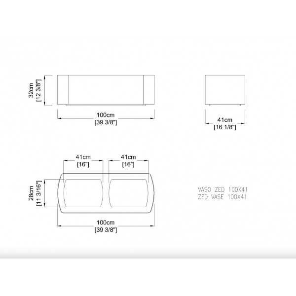 ZED Pot de fleur rectangulaire - fim