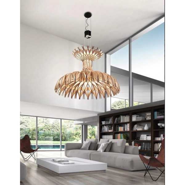 Dome 60/01 - LED Pendant Lamp In Beech Veneer