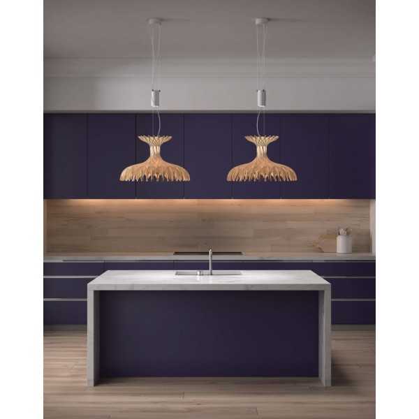 Dome 60/02 - LED Pendant Lamp In Beech Veneer