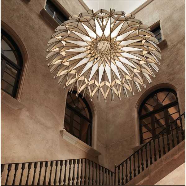 Dome 60/02 - LED Pendant Lamp In Beech Veneer