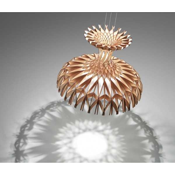 Grande suspension Lustre En Métal Finition Bois - BOVER Dome 60/02 