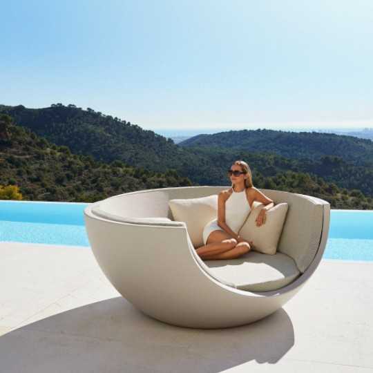 Transat XL avec Parasol Faz Daybed Laqué par Vondom