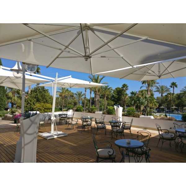 Doppio European Sun Shade System with Single Pole and Two Canopies by Fim