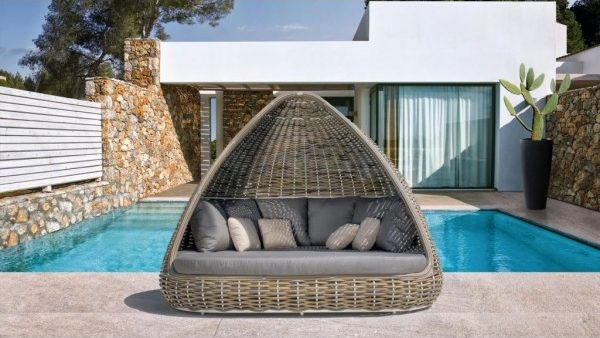 Shade beta daybed canape d'extérieur aspect rotin - Skyline Design