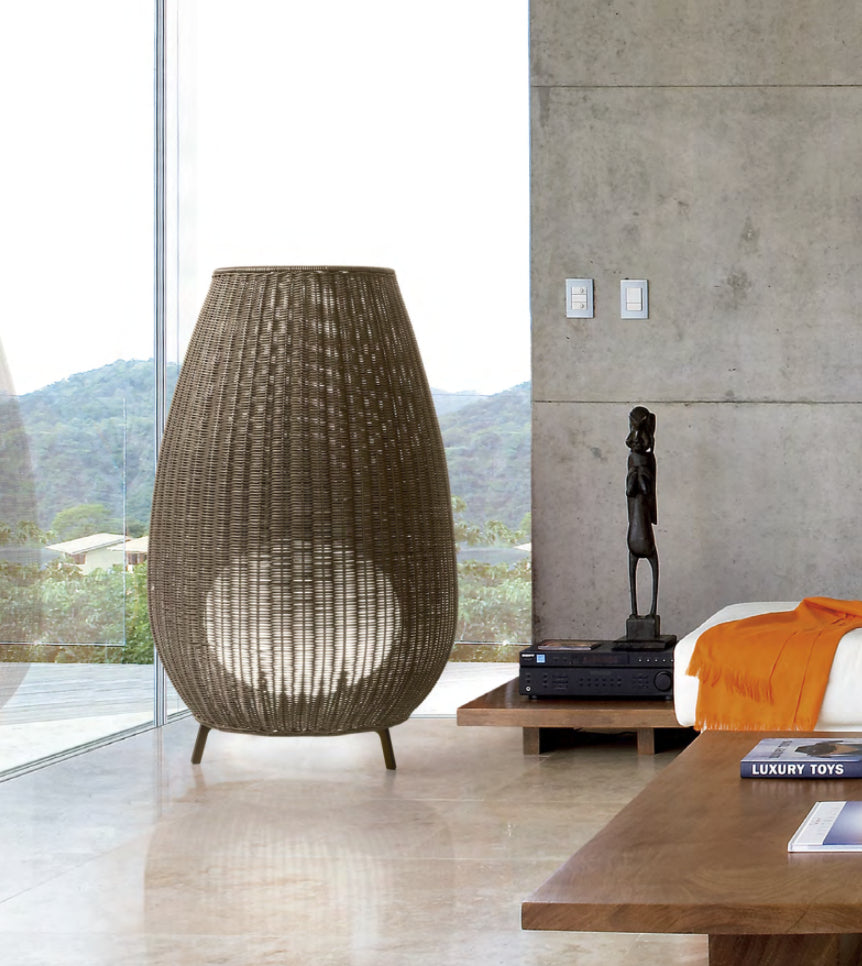AMPHORA 03 - Lampe À Poser Osier Intérieur Extérieur - BOVER