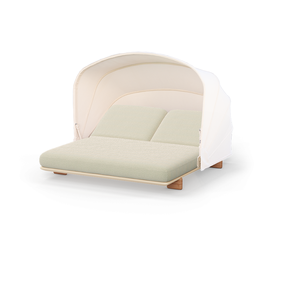 MILOS Vondom 2-seater wooden sun lounger with opening roof