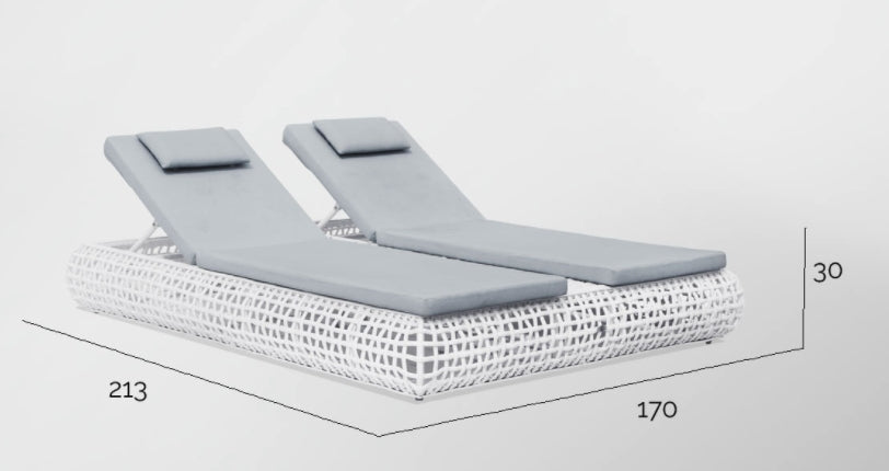 Multi-position adjustable sun lounger - High-end sun lounger - Aluminium pool sun lounger