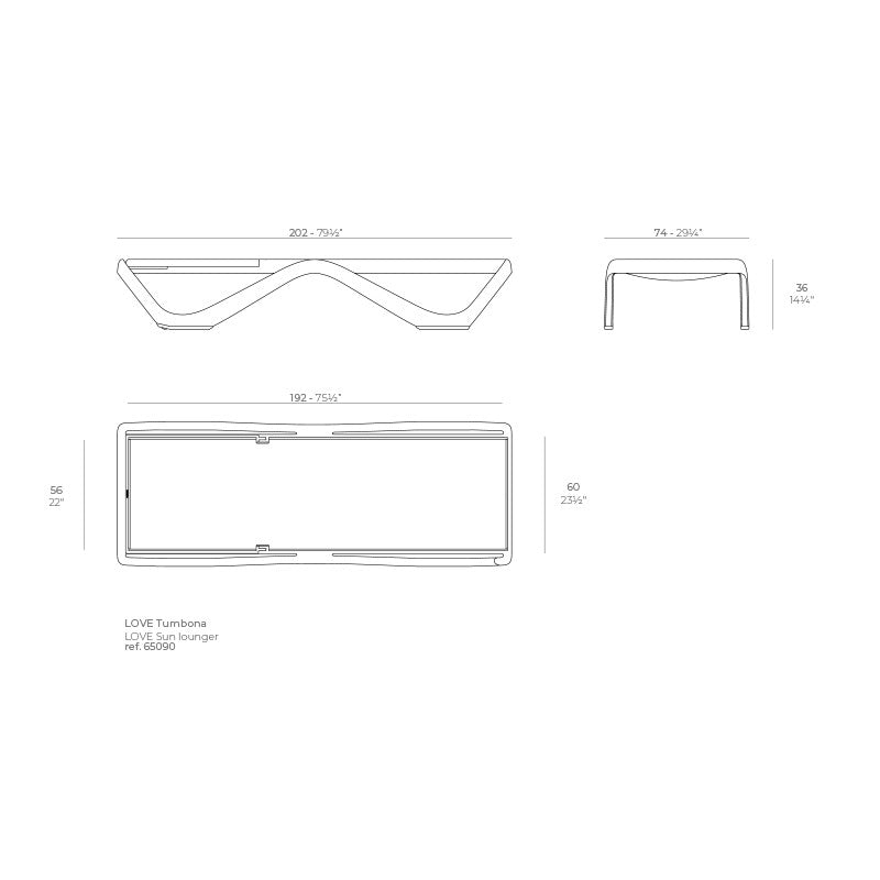 love vondom sun lounger dimensions