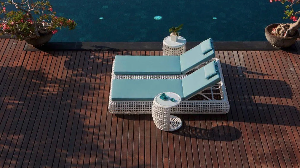 Bain de soleil design moderne - chaise longue tressée DYNASTY