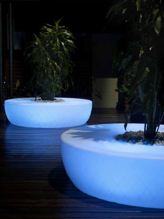 LED Bench - LED Flower Pot XXL - Vondom VASES ISLAND LED WHITE