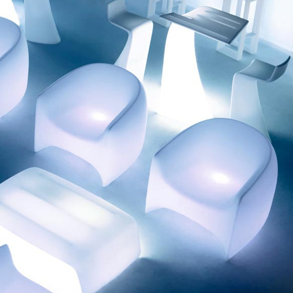 BLOW Armchair LED White - Outdoor Lounge Chair in Polyethylene