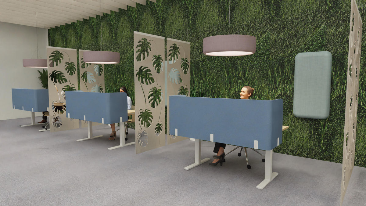 ACOUSTIC TRIPL WRAP DESK - Acoustic Private Workspace Partition