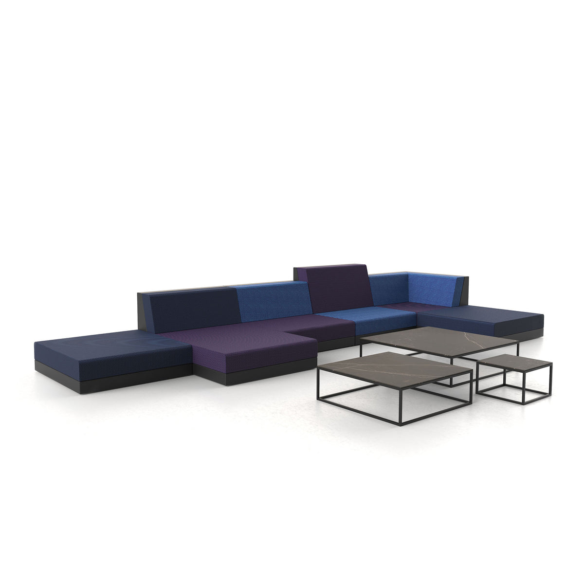 Canapé modulable design PIXEL MODULE CHAISE LONGUE RGB : Canapé Extérieur Modulable Lumineux