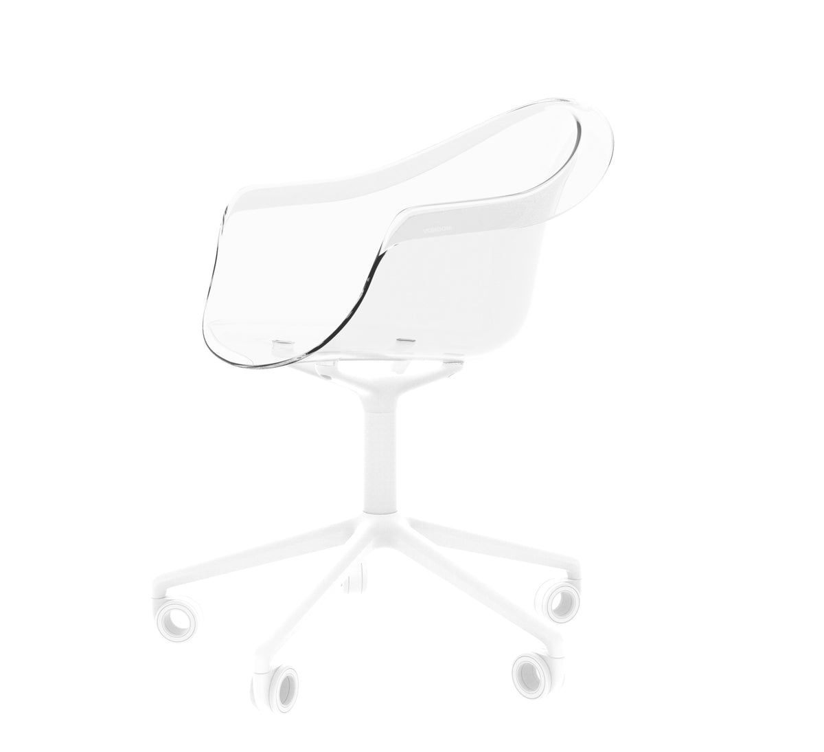 INCASSO SWIVEL ARMCHAIR WITH CASTER - Chaise Bureau Roulante design