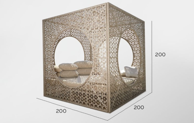 CUBE Daybed - Canapé d'extérieur aspect rotin