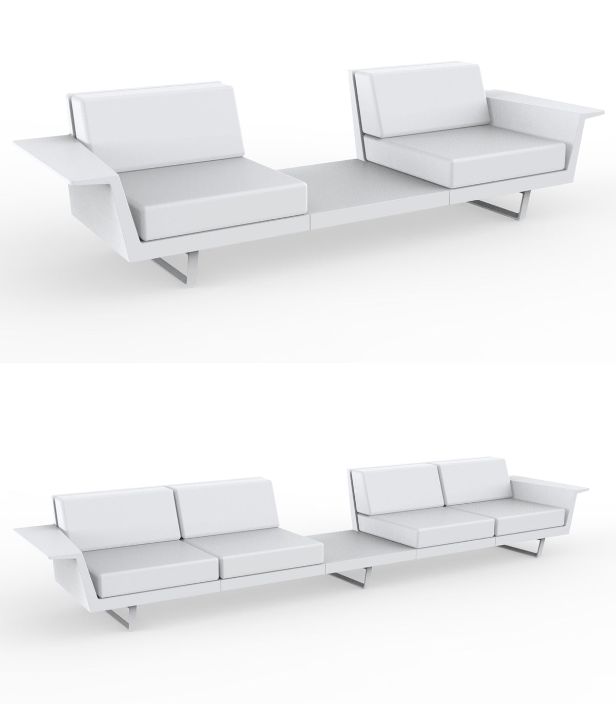 Canape DELTA B avec Table integree en 2 et 4 places par Vondom (precedemment nomme FLAT)
