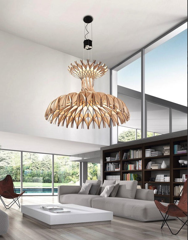 Dome 60/02 - LED Pendant Lamp In Beech Veneer