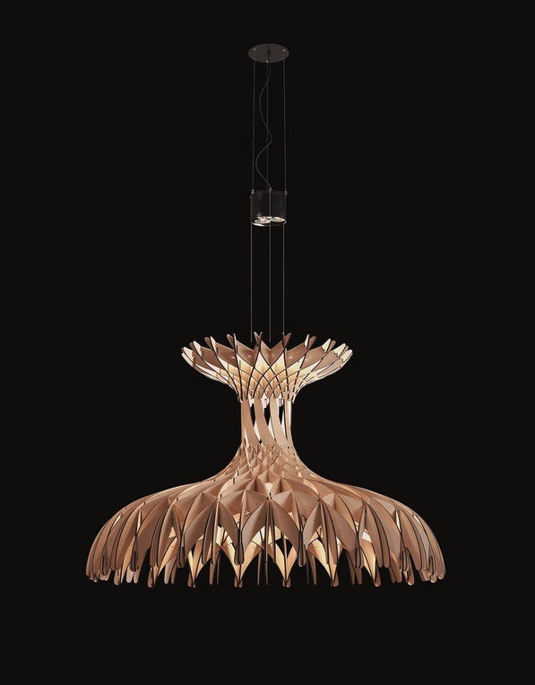 Dome 60/01 - LED Pendant Lamp In Beech Veneer