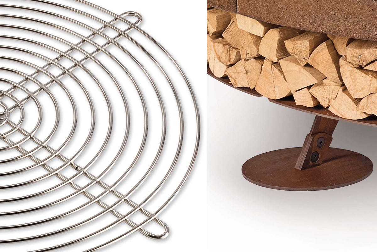 Détail Grille et Pied - Ercole Brown 150 - Brasero Béton Marron - AK47