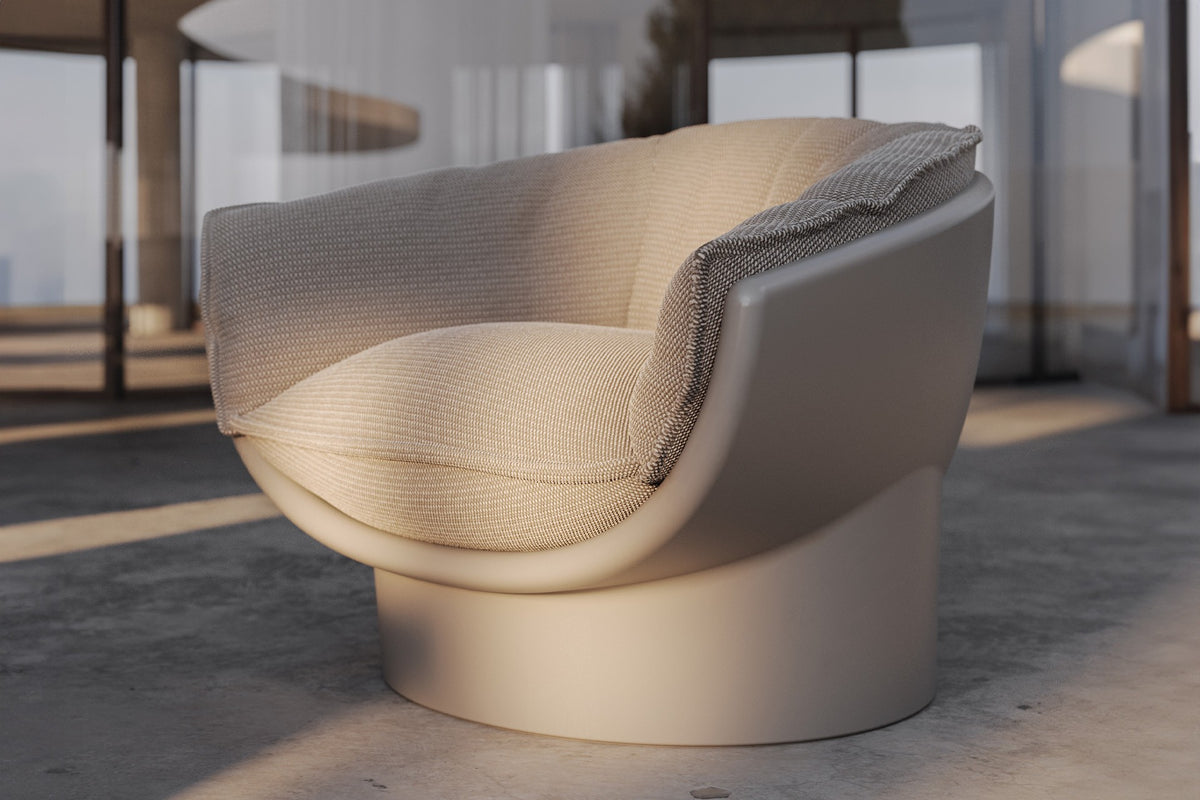 Luna Vondom indoor/outdoor armchair on a hotel terrace