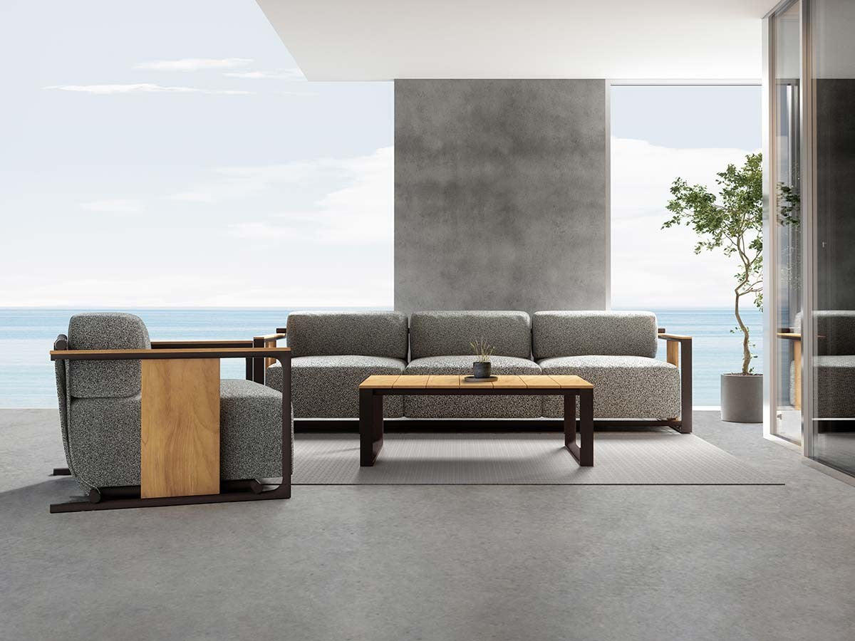 Extra Comfortable Outdoor Armchair With Metallic Wood Armrests TULUM Lounge VONDOM