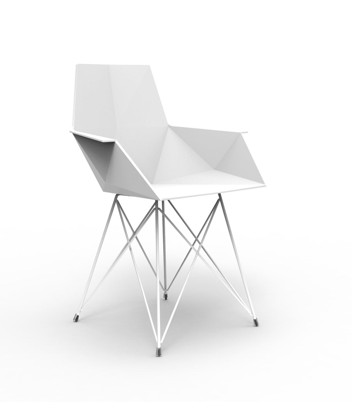 FAZ Chaise à Accoudoirs en Inox - blanc
