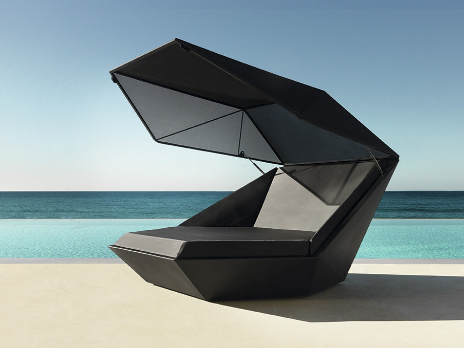 Fauteuil de Jardin Design avec Parasol et Base pivotante à 360° Faz Daybed