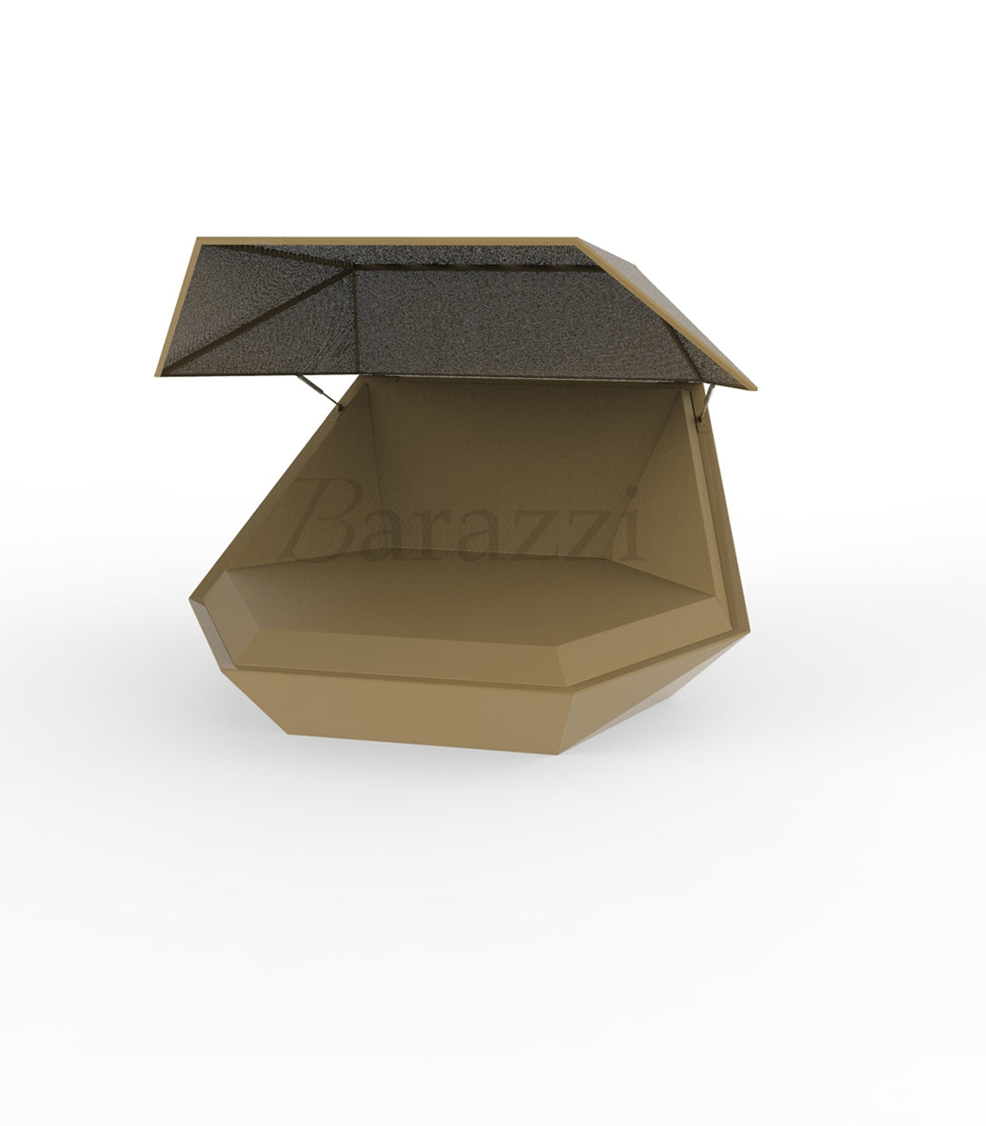 Transat XL Design Faz Daybed Beige Laqué avec Parasol par Vondom. Image d'illustration