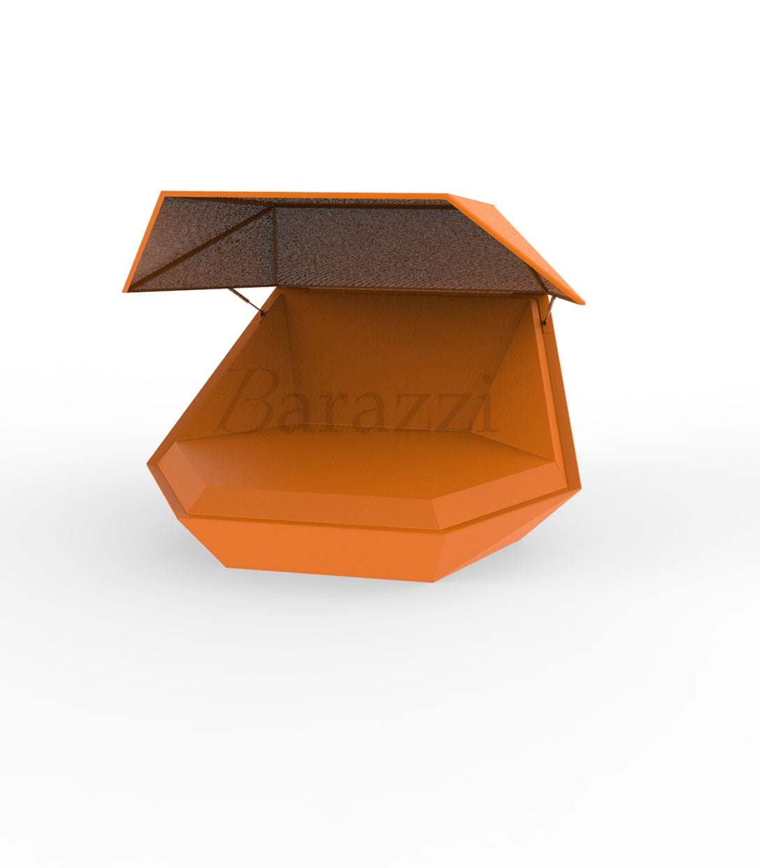 Transat XL Design Faz Daybed Orange Laqué avec Parasol par Vondom. Image d'illustration