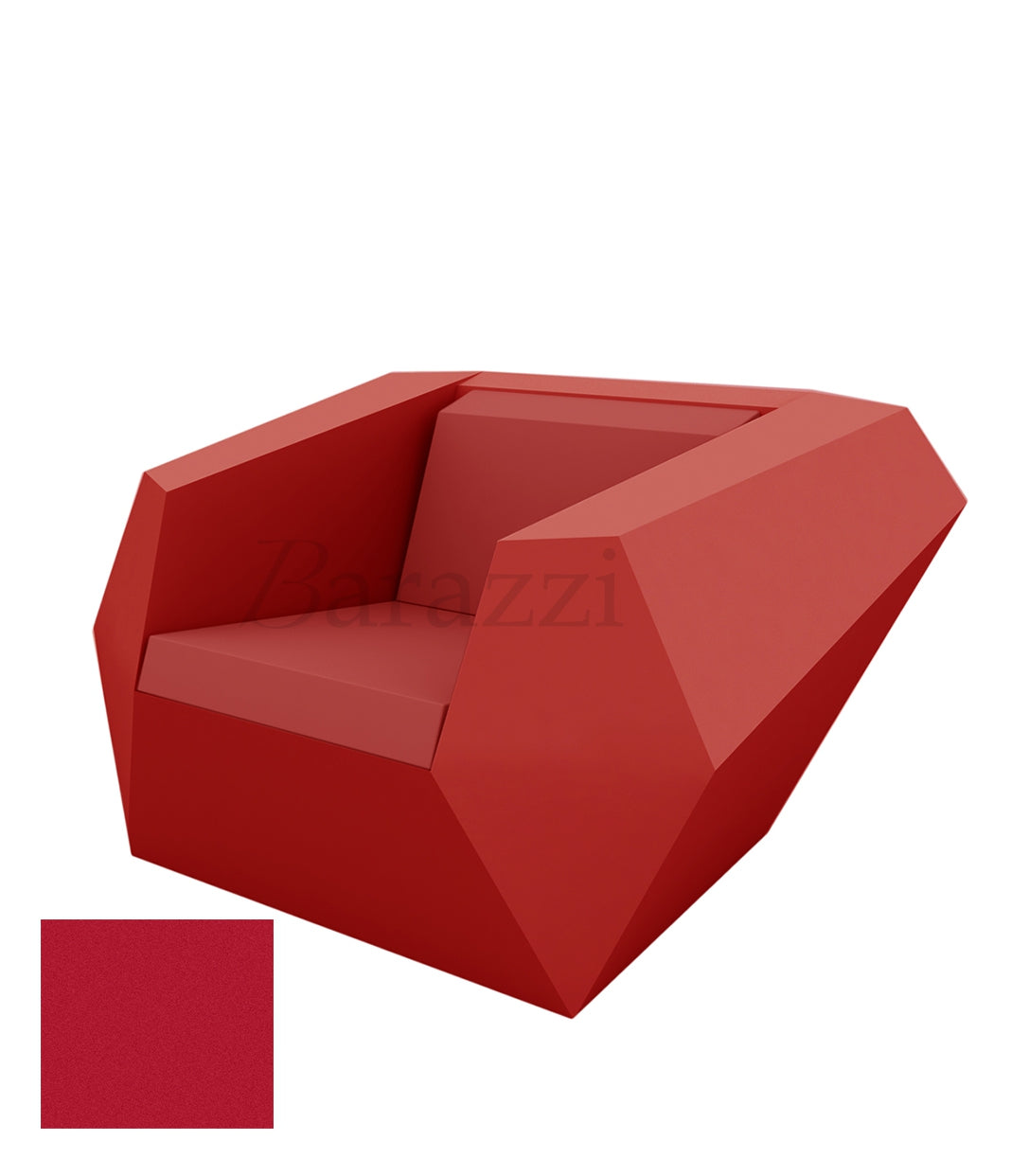 FAZ Fauteuil Rouge Polyethylene Mat Vondom