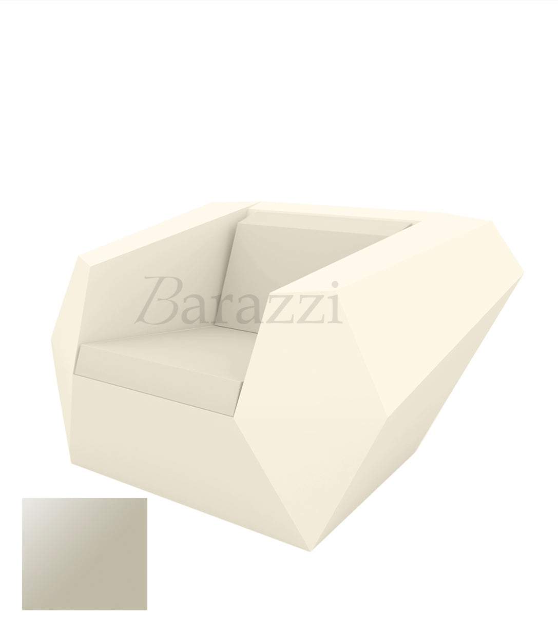 FAZ Armchair Ecru Lacquered Polyethylene Vondom