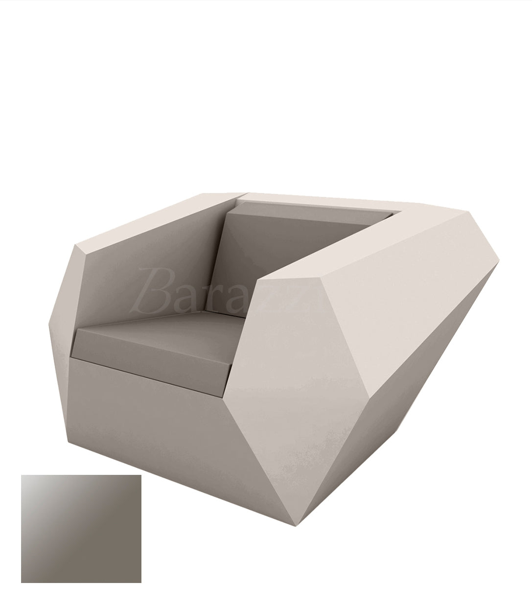 FAZ Armchair Taupe Lacquered Polyethylene Vondom