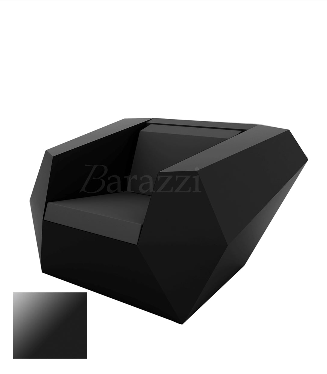 FAZ Armchair Black Lacquered Polyethylene Vondom