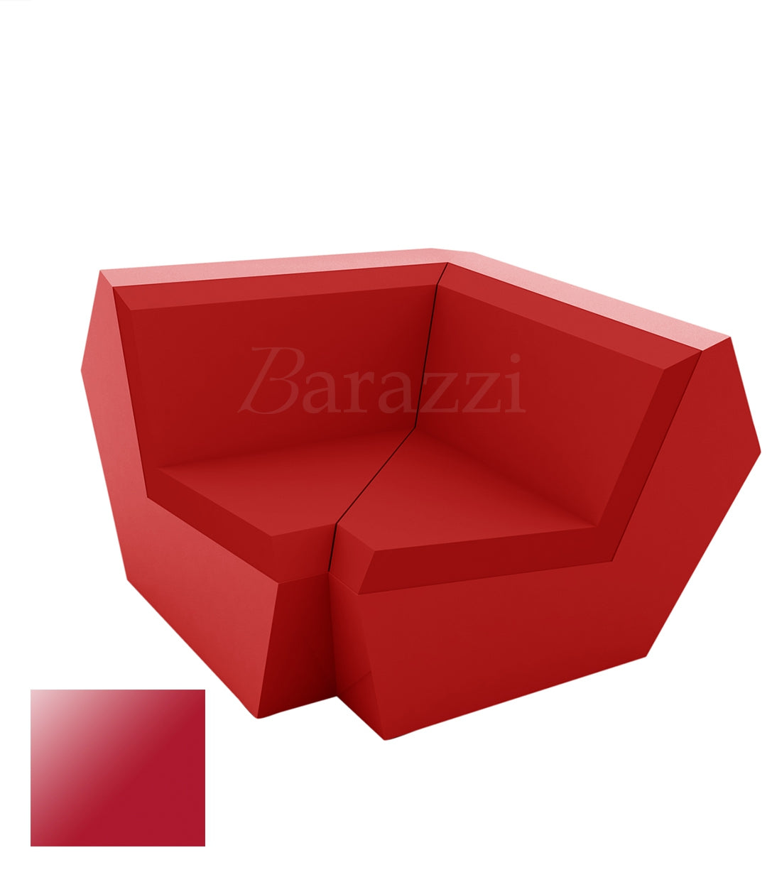 FAZ Sofa Angle 90 Rouge Polyethylene Laque Vondom