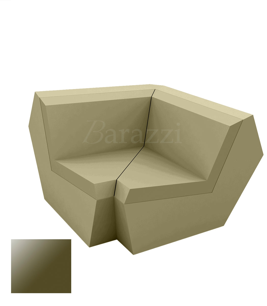 FAZ Sofa Angle 90 Kaki Polyethylene Laque Vondom