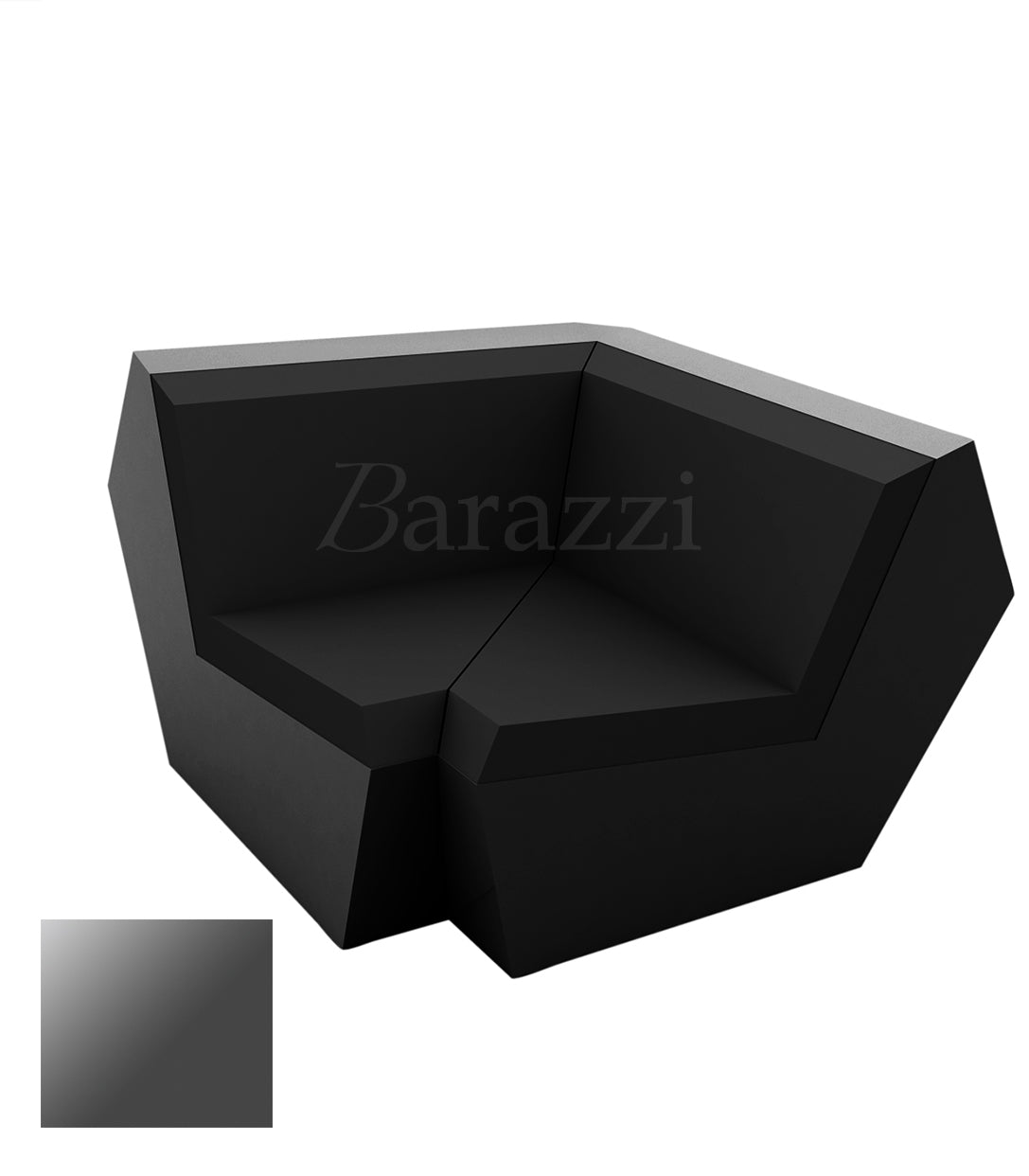FAZ Sofa Angle 90 Anthracite Polyethylene Laque Vondom
