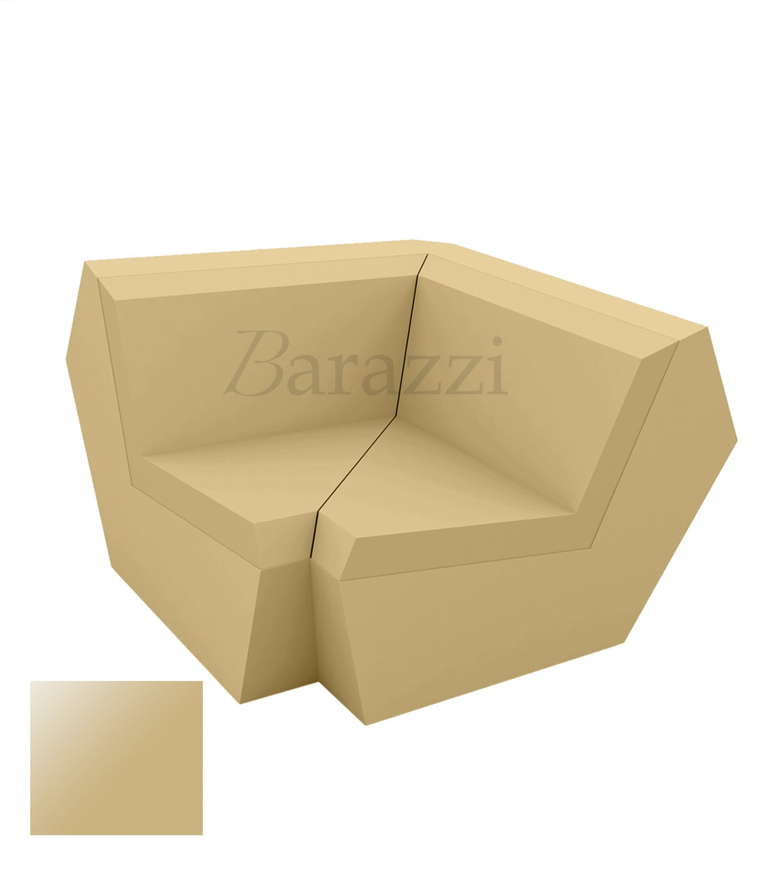  FAZ Sofa Angle 90 Beige Polyethylene Laque Vondom