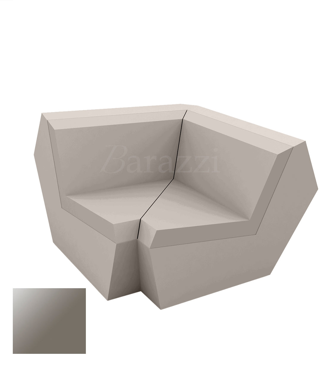 FAZ Sofa Angle 90 Taupe Polyethylene Laque Vondom