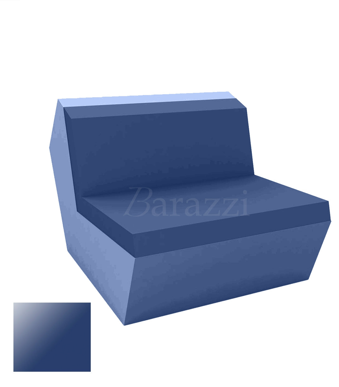 FAZ Sofa Armless Navy Lacquered Polyethylene Vondom