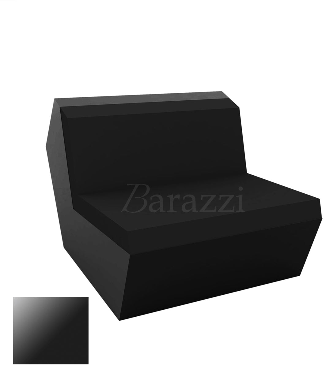 FAZ Sofa Armless Black Lacquered Polyethylene Vondom