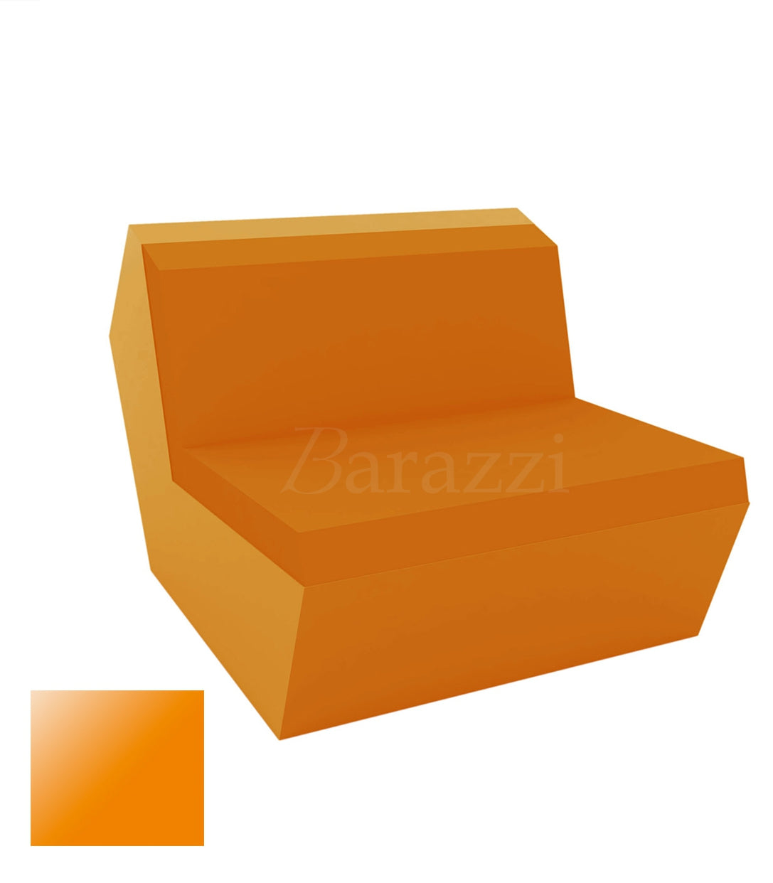 FAZ Sofa Armless Orange Lacquered Polyethylene Vondom