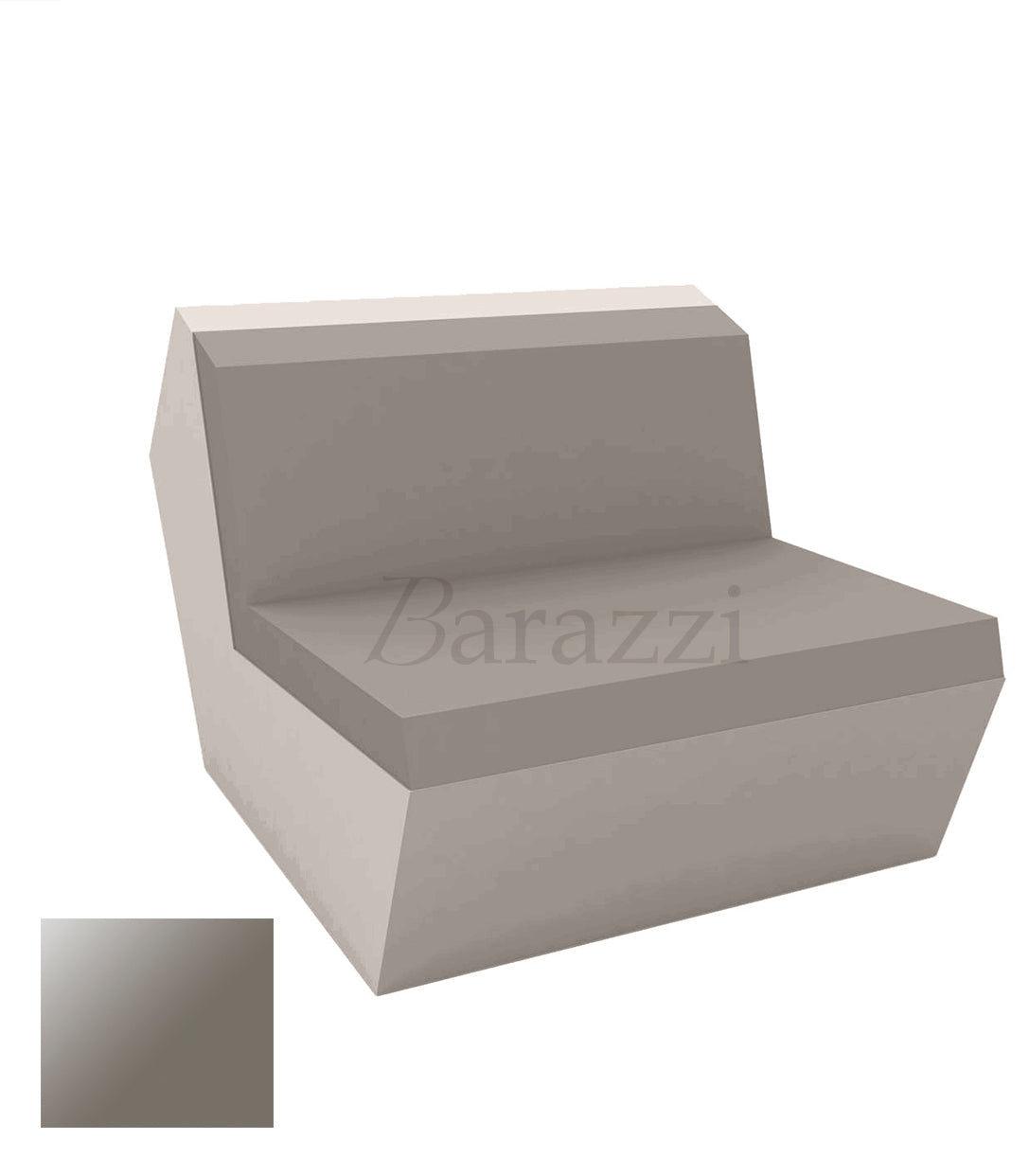 FAZ Sofa Armless Taupe Lacquered Polyethylene Vondom