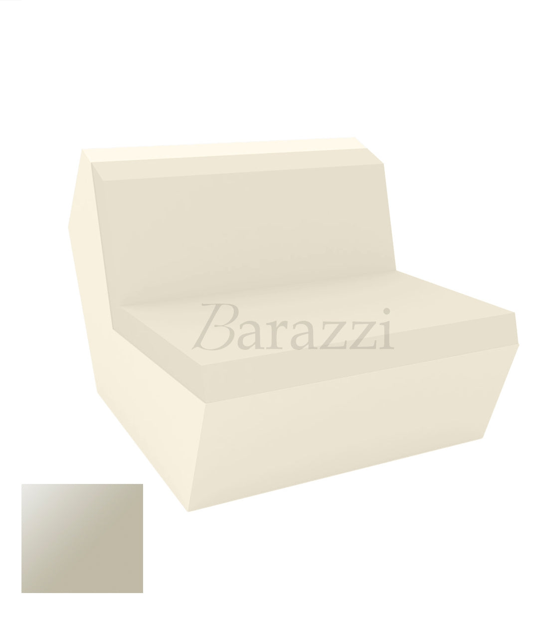 FAZ Sofa Armless Ecru Lacquered Polyethylene Vondom