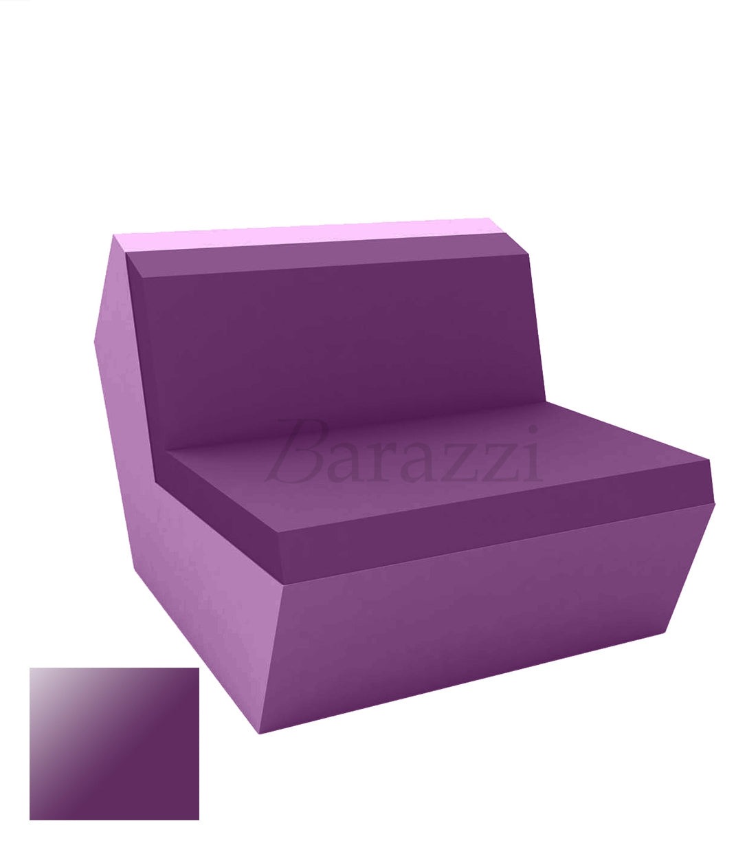 FAZ Sofa Armless Plum Lacquered Polyethylene Vondom