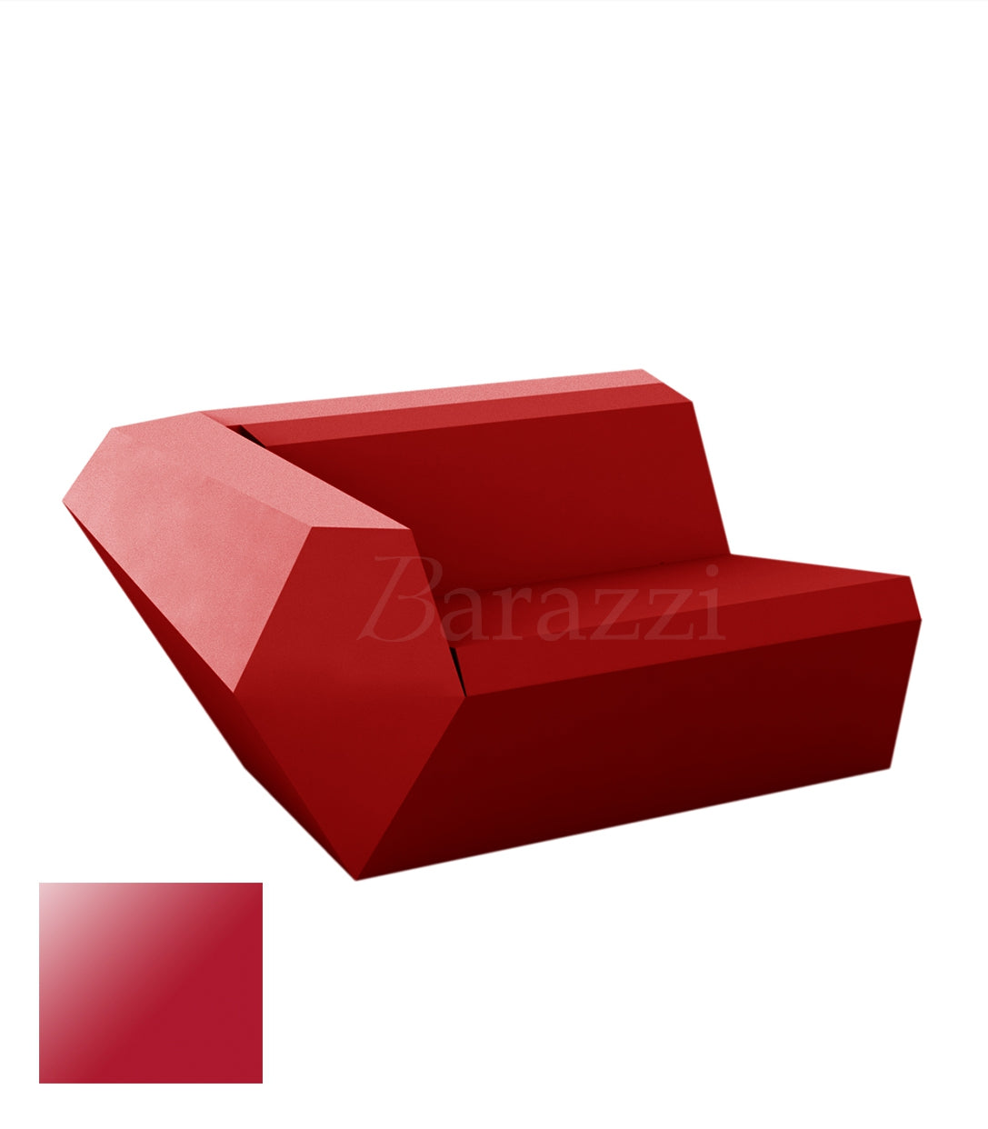 FAZ Sofa Droit Rouge Polyethylene Laque Vondom