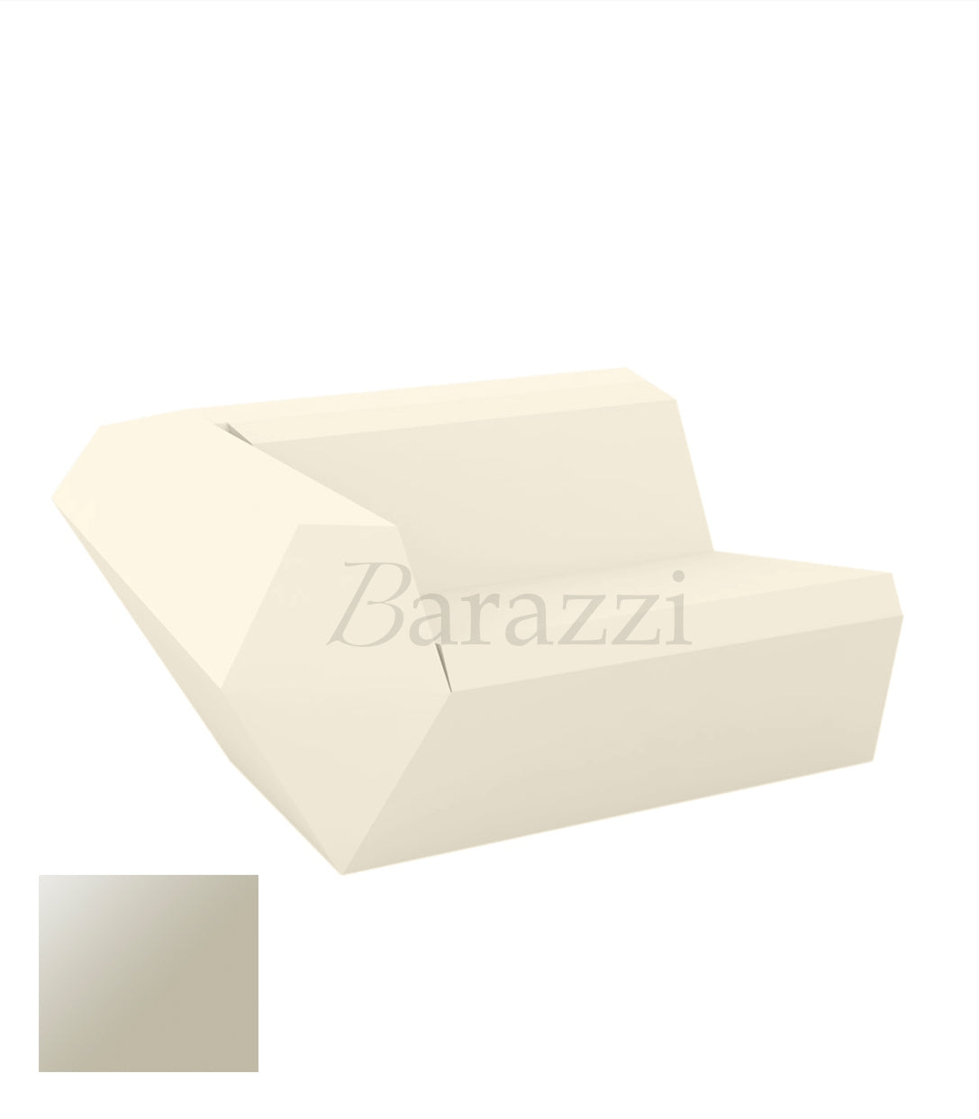 FAZ Sofa Droit Ecru Polyethylene Laque Vondom