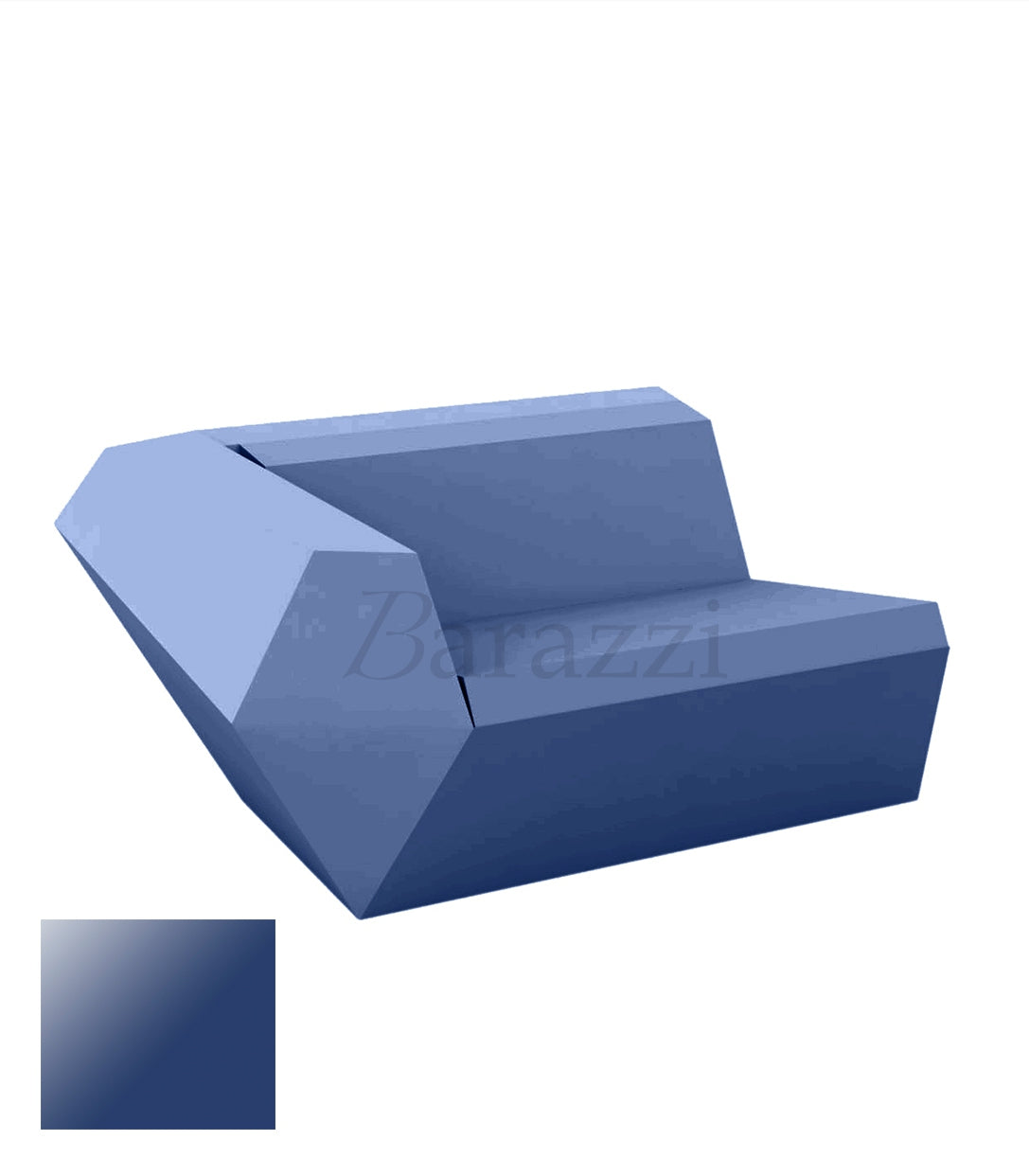 FAZ Sofa Droit Bleu Polyethylene Laque Vondom