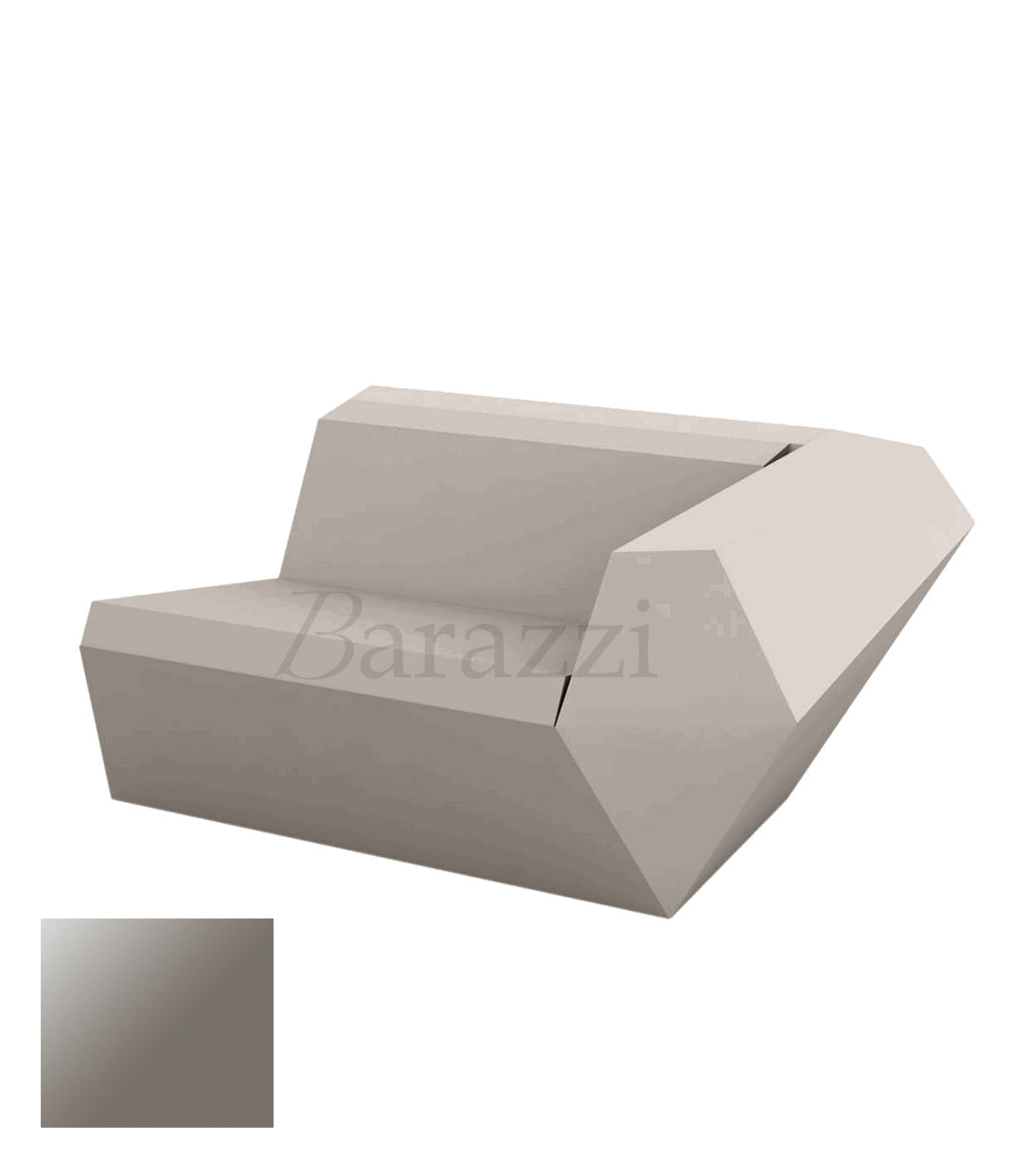 FAZ Sofa Gauche Taupe Polyethylene Laque Vondom