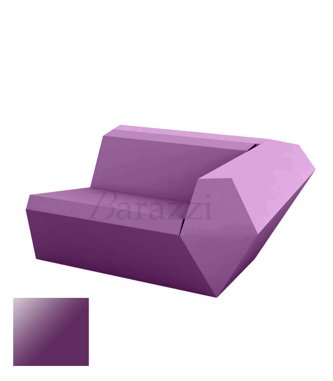 FAZ Sofa Gauche Prune Polyethylene Laque Vondom